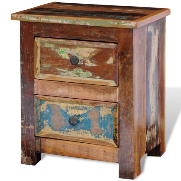 vidaXL Nightstand with 2 Drawers Solid Reclaimed Wood - Image 3