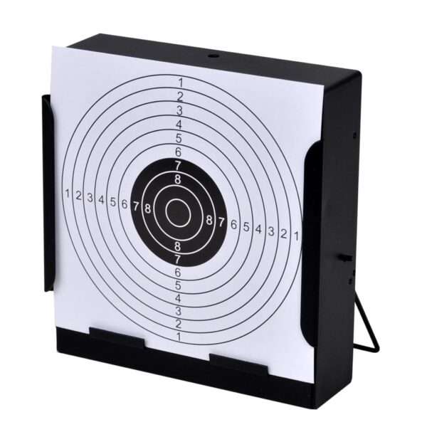 5.5" Square Target Holder Pellet Trap + 100 Paper Targets - Image 3