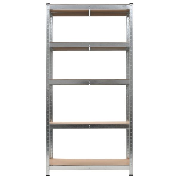 vidaXL 5-Layer Heavy-duty Shelves 10 pcs Silver Steel&Engineered Wood - Image 4