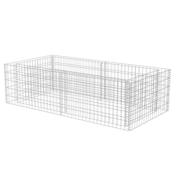 vidaXL Gabion Planter Galvanized Steel 70.9"x35.4"x19.7" - Image 2