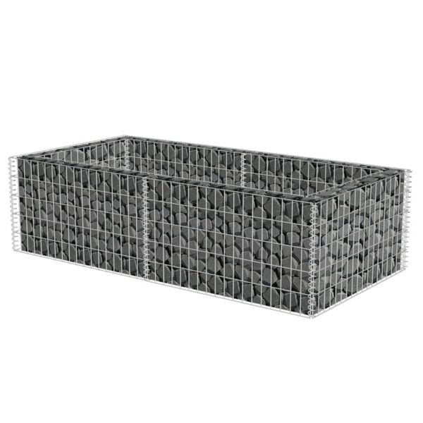 vidaXL Gabion Planter Galvanized Steel 70.9"x35.4"x19.7" - Image 3