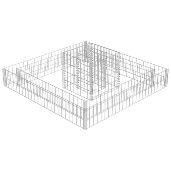 vidaXL Gabion Planter Galvanized Steel 47.2"x47.2"x7.8" - Image 2