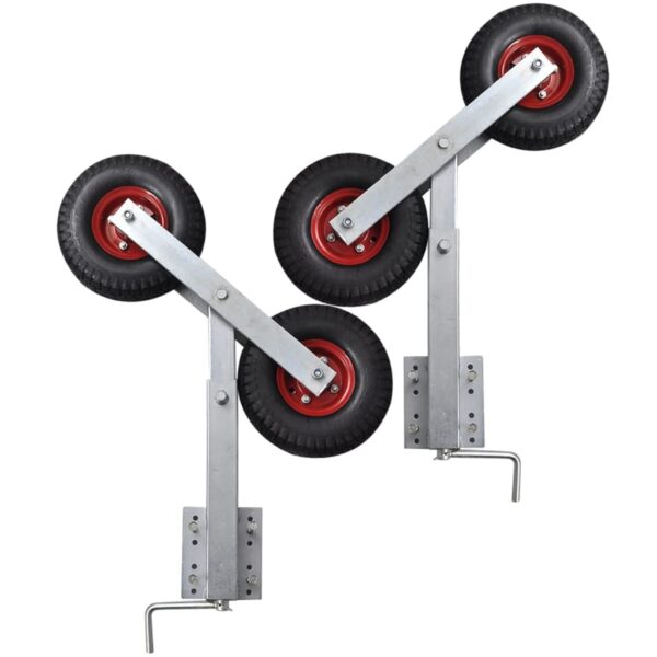 vidaXL Boat Trailer Double Wheel Bow Support Set of 2 23.2"-33.1" - Image 4