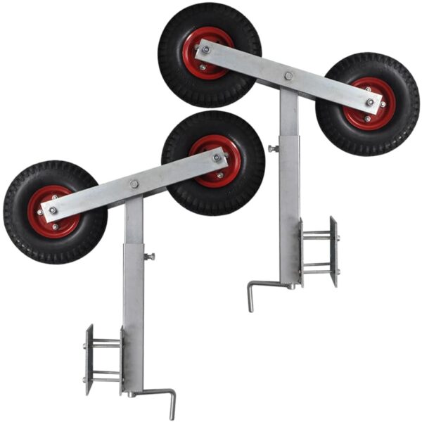 vidaXL Boat Trailer Double Wheel Bow Support Set of 2 23.2"-33.1" - Image 6