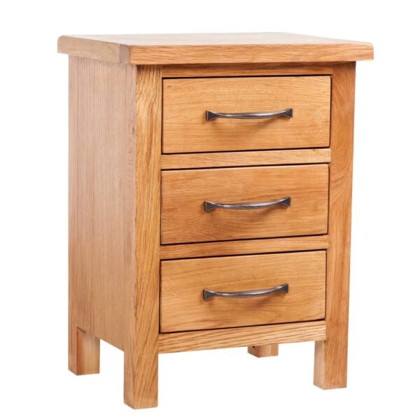 vidaXL Nightstand with 3 Drawers Solid Oak Wood 15.7"x11.8"x21.3"