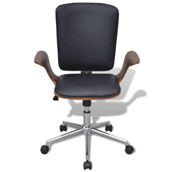 vidaXL Swivel Office Chair Bentwood with Artificial Leather Upholstery - Image 2