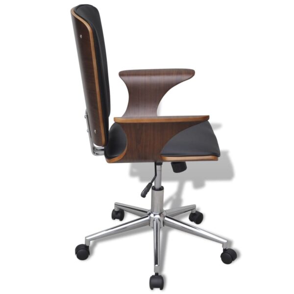 vidaXL Swivel Office Chair Bentwood with Artificial Leather Upholstery - Image 3