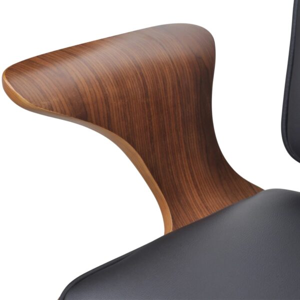 vidaXL Swivel Office Chair Bentwood with Artificial Leather Upholstery - Image 4