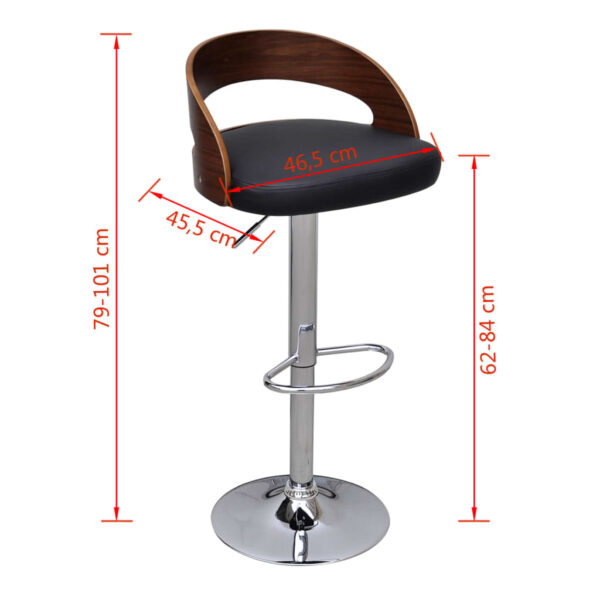 vidaXL Bar Stools 2 pcs Bent Wood - Image 8