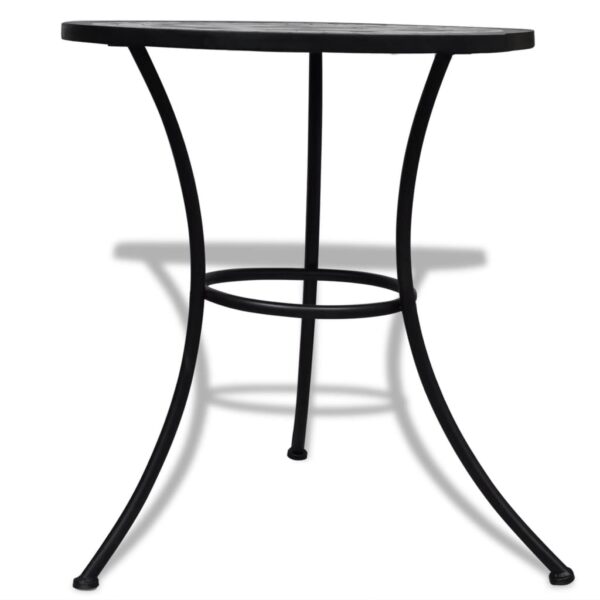 vidaXL 3 Piece Bistro Set Ceramic Tile Black and White - Image 10