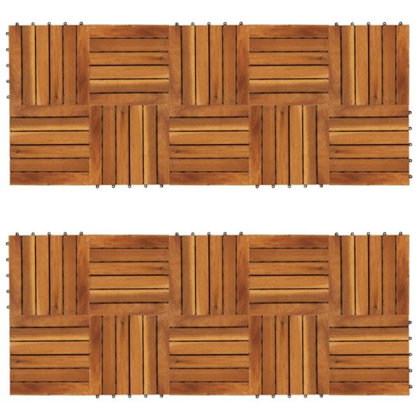 vidaXL Decking Tiles Vertical Pattern 11.8"x11.8" Acacia Set of 20