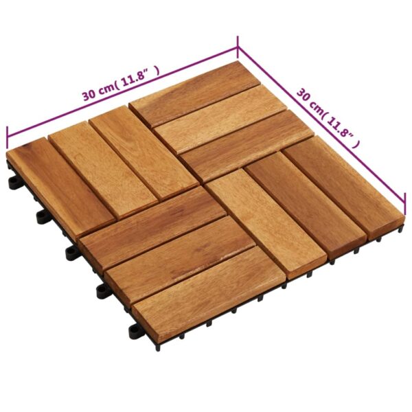 vidaXL Decking Tiles 11.8"x11.8" Acacia Set of 20 - Image 7