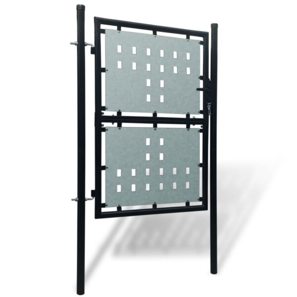 vidaXL Black Single Door Fence Gate 39.4"x78.7" - Image 2