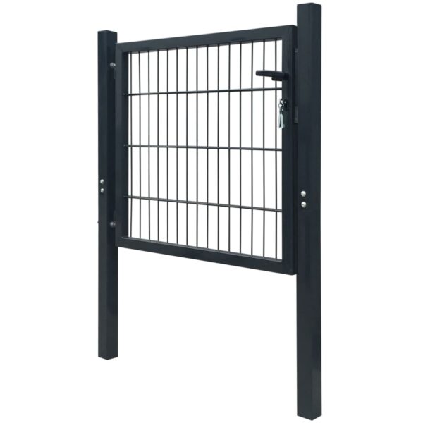 vidaXL 2D Fence Gate (Single) Anthracite Gray 41.7"x51.2" - Image 3