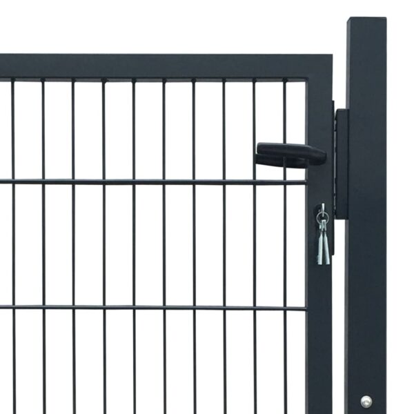 vidaXL 2D Fence Gate (Single) Anthracite Gray 41.7"x51.2" - Image 4