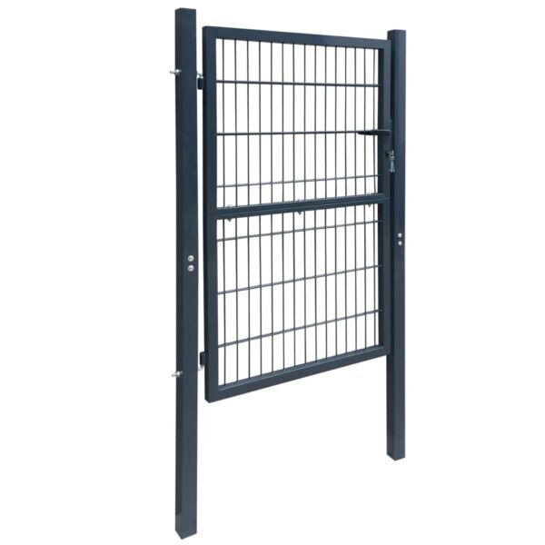 vidaXL 2D Fence Gate (Single) Anthracite Gray 41.7" x 66.9" - Image 2