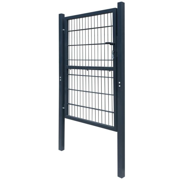 vidaXL 2D Fence Gate (Single) Anthracite Gray 41.7" x 66.9" - Image 3