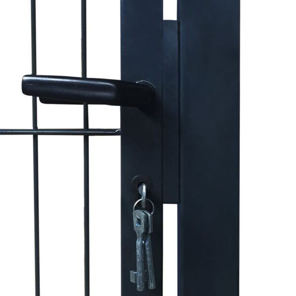 vidaXL 2D Fence Gate (Single) Anthracite Gray 41.7"x74.8" - Image 6