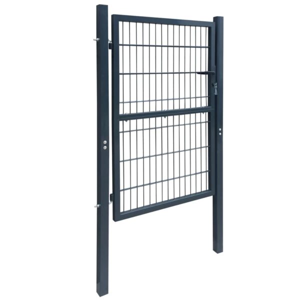 vidaXL 2D Fence Gate (Single) Anthracite Gray 41.7"x82.7" - Image 2