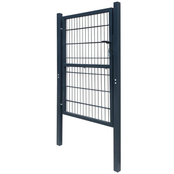 vidaXL 2D Fence Gate (Single) Anthracite Gray 41.7"x82.7" - Image 3