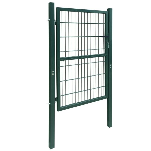 vidaXL 2D Fence Gate (Single) Green 41.7"x66.9" - Image 2