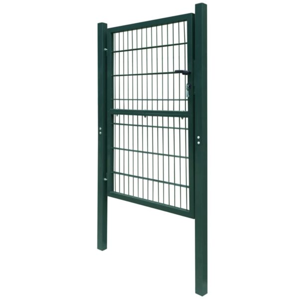 vidaXL 2D Fence Gate (Single) Green 41.7"x66.9" - Image 3