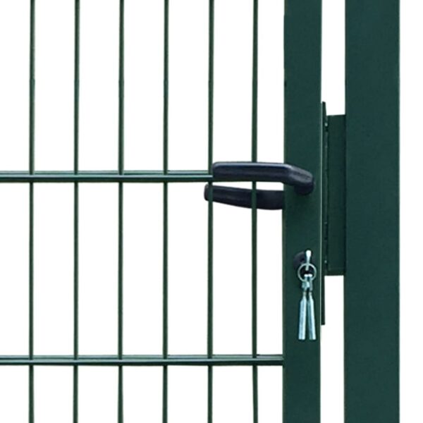 vidaXL 2D Fence Gate (Single) Green 41.7"x66.9" - Image 4