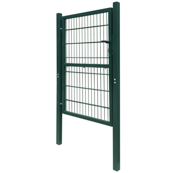 vidaXL 2D Fence Gate (Single) Green 41.7"x74.8" - Image 3