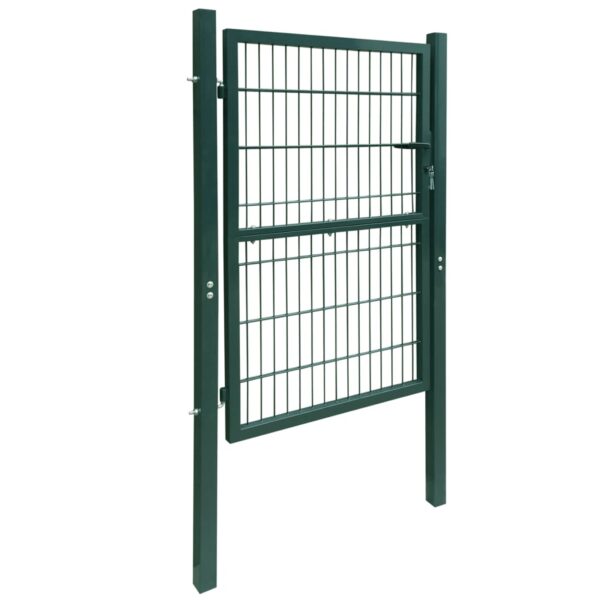 vidaXL 2D Fence Gate (Single) Green 41.7"x90.6" - Image 2