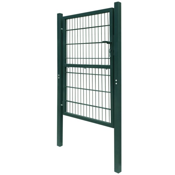 vidaXL 2D Fence Gate (Single) Green 41.7"x90.6" - Image 3