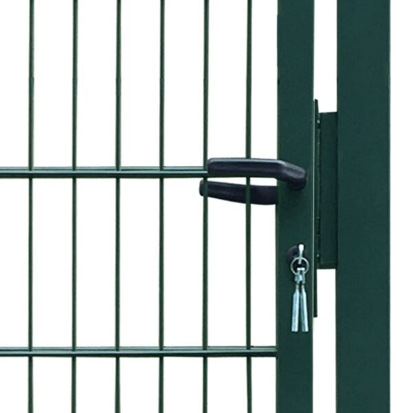 vidaXL 2D Fence Gate (Single) Green 41.7"x90.6" - Image 4