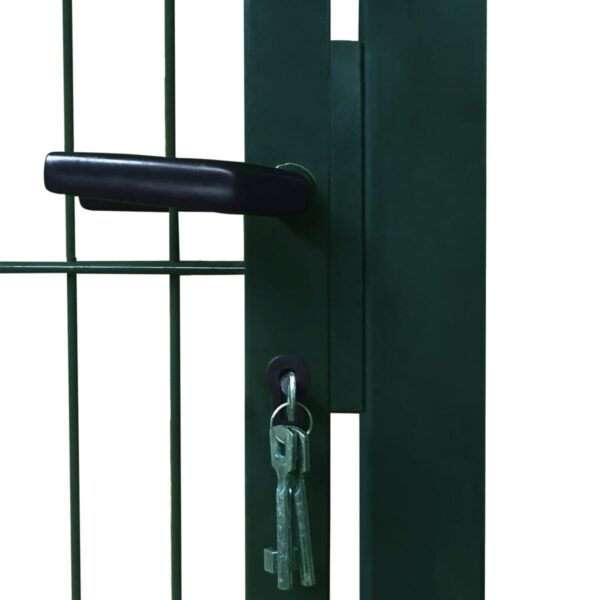 vidaXL 2D Fence Gate (Single) Green 41.7"x90.6" - Image 6