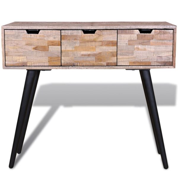 vidaXL Console Table with 3 Drawers Reclaimed Teak Wood - Image 2