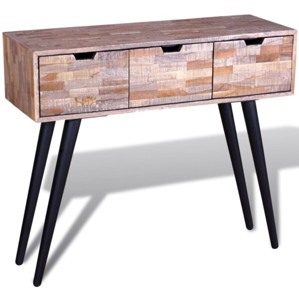 vidaXL Console Table with 3 Drawers Reclaimed Teak Wood - Image 5