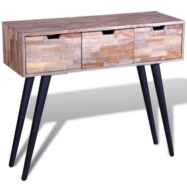 vidaXL Console Table with 3 Drawers Reclaimed Teak Wood - Image 6