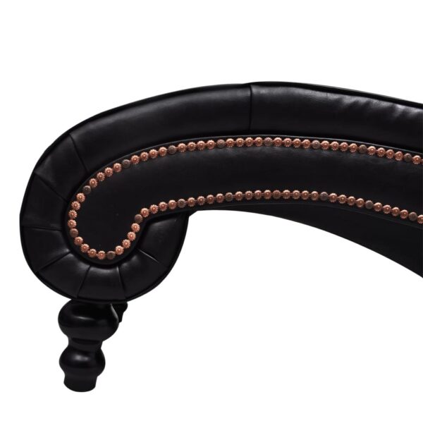 vidaXL Chaise Longue Brown Faux Leather - Image 4