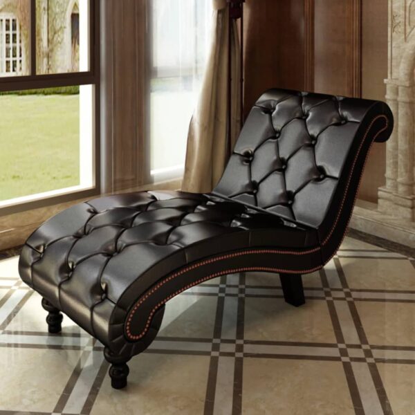 vidaXL Chaise Longue Brown Faux Leather