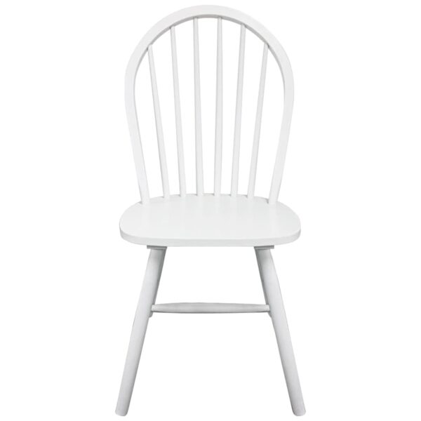 vidaXL Dining Chairs 2 pcs White Solid Rubber Wood - Image 3