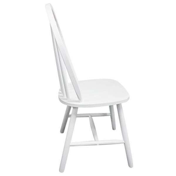 vidaXL Dining Chairs 2 pcs White Solid Rubber Wood - Image 5