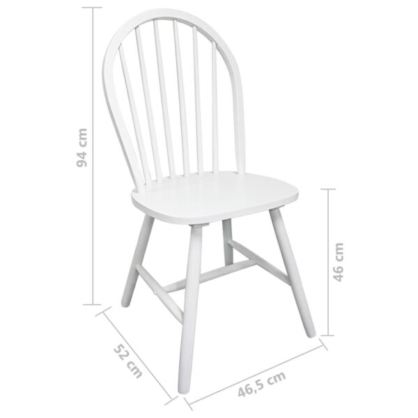 vidaXL Dining Chairs 2 pcs White Solid Rubber Wood - Image 6