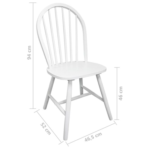 vidaXL Dining Chairs 4 pcs White Solid Rubber Wood - Image 6