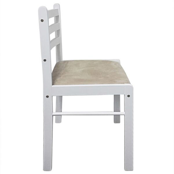 vidaXL Dining Chairs 2 pcs White Solid Rubber Wood and Velvet - Image 5