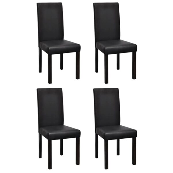 vidaXL Dining Chairs 4 pcs Black Faux Leather