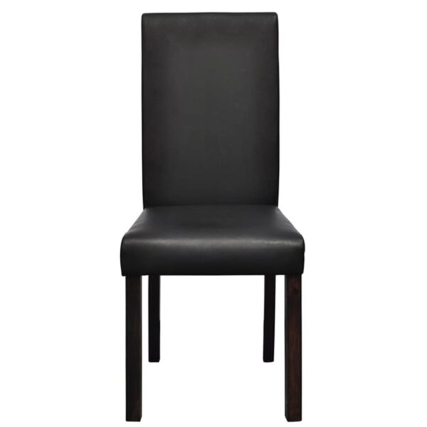 vidaXL Dining Chairs 4 pcs Black Faux Leather - Image 2