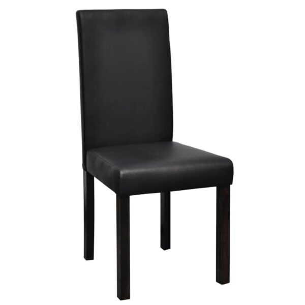 vidaXL Dining Chairs 4 pcs Black Faux Leather - Image 3