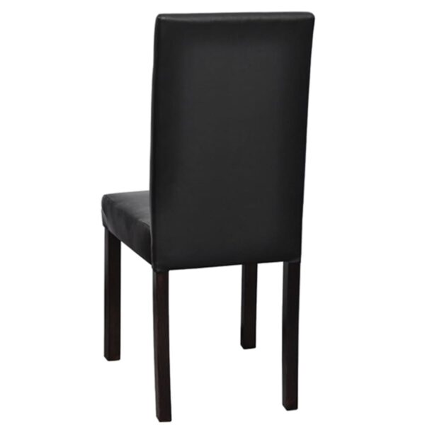 vidaXL Dining Chairs 4 pcs Black Faux Leather - Image 4