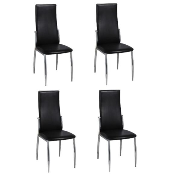 vidaXL Dining Chairs 4 pcs Black Faux Leather - Image 2