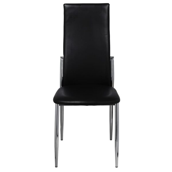 vidaXL Dining Chairs 4 pcs Black Faux Leather - Image 3