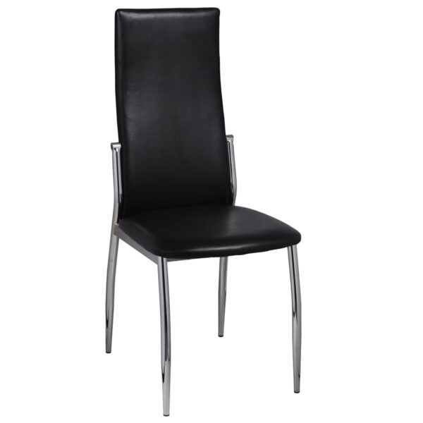 vidaXL Dining Chairs 4 pcs Black Faux Leather - Image 4