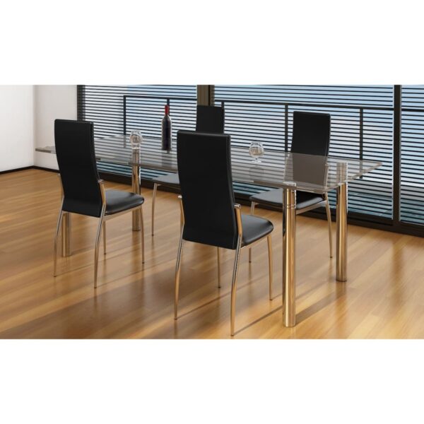 vidaXL Dining Chairs 4 pcs Black Faux Leather